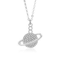 Zircon cubique Micro Pave collier en argent Sterling, argent sterling 925, avec 1.96 inch chaînes de rallonge, Placage, pavé de micro zircon & pour femme, plus de couleurs à choisir, 18x19mm, Longueur Environ 17.72 pouce, Vendu par PC