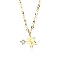 Zircone cubico Micro spianare collana dell'argento sterlina, 925 argento sterlina, with 1.96 inch extender chain, Gingerbread Man, placcato, Micro spianare cubic zirconia & per la donna, nessuno, 9x8mm, Lunghezza Appross. 17.72 pollice, Venduto da PC