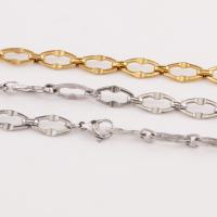 Stainless Steel Chain halskæde, 304 rustfrit stål, Unisex, flere farver til valg, 600x8mm, Solgt af PC