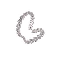 ottone Clip orecchino, granograno, placcato oro vero, gioielli di moda & Micro spianare cubic zirconia & per la donna, nessuno, assenza di nichel,piombo&cadmio, 22x21mm, Venduto da PC