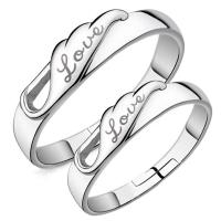 Anillos para Parejas, metal, chapado en platina real, Ajustable, color original, Vendido por UD