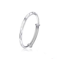 Brass Bangle silver color plated Adjustable & for woman silver color Sold By PC