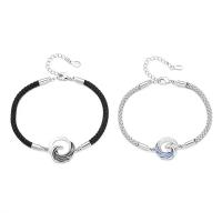 Par Armband och Armring, Mässing, platinerade, flätat armband & micro bana cubic zirconia & emalj, fler färger för val, Säljs av PC