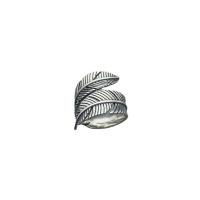 925 Sterling Sølv Åbent fingerring, Feather, poleret, Justerbar & Unisex, oprindelige farve, 17.50mm, Solgt af PC