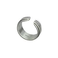 Plata de ley 925 Anillo de dedo Cuff, pulido, Ajustable & para hombre, color original, 17.80mm, Vendido por UD