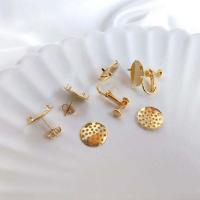 cobre Brinco Stud Component, banhado a ouro genuino, DIY & Vario tipos a sua escolha, dourado, níquel, chumbo e cádmio livre, 14mm, vendido por par