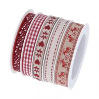 Christmas Ribbons Polyester 5 pieces & Christmas Design & DIY mixed colors Sold By Lot