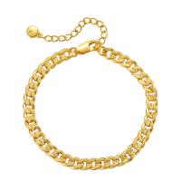 Bracciali ottone, with 2.36inch extender chain, Placcato oro 18K, gioielli di moda & per la donna, dorato, assenza di nichel,piombo&cadmio, Lunghezza Appross. 6.69 pollice, Venduto da PC