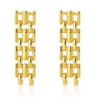 Pendientes de Gota en Latón, metal, 18K chapado en oro, Joyería & para mujer, dorado, libre de níquel, plomo & cadmio, 10x37mm, Vendido por Par