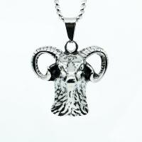 Pendentifs en titane, Acier titane, mouton, Vintage & DIY & pour homme & noircir, argent, 42x55mm, Vendu par PC