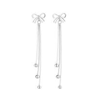 Fashion Fringe Boucles d'oreilles, Argent sterling 925, Noeud papillon, Placage, bijoux de mode & pour femme, plus de couleurs à choisir, 55mm, Vendu par lot