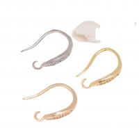 Brass Hook slangetje, Messing, plated, DIY & micro pave zirconia, meer kleuren voor de keuze, nikkel, lood en cadmium vrij, 15x10mm, Verkocht door PC