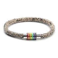 Pulseras de Cordón de PU, Cuero de PU, con Partículas de acero, chapado, unisexo, más colores para la opción, longitud aproximado 8.26 Inch, Vendido por UD