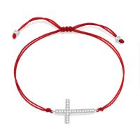 Bijoux bracelets de mode, cordon de polyester, avec alliage de zinc, Placage, Réglable & unisexe & pavé de micro zircon, plus de couleurs à choisir, Longueur Environ 14-28 cm, Vendu par PC