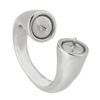 316 Stainless Steel Ring Kiinnikkeet, muoti korut & naiselle, alkuperäinen väri, 8.5x4mm, Koko:7, Myymät PC