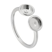 316 acciaio inox base anello a lunetta, gioielli di moda & unisex, colore originale, 8x8mm,6mm,2mm, Misura:7.5, Venduto da PC