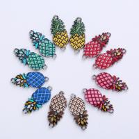 Zinklegierung Schmuckverbinder, Ananas, Platinfarbe platiniert, DIY & Emaille & 1/1-Schleife, keine, frei von Nickel, Blei & Kadmium, 27x12x2mm, ca. 100PCs/Tasche, verkauft von Tasche