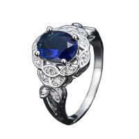 Bague Zircon cubique en laiton, avec zircon cubique, Plaqué de platine, normes différentes pour le choix & pour femme, plus de couleurs à choisir, protéger l'environnement, sans nickel, plomb et cadmium, Vendu par PC