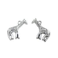 Zinklegierung Tier Anhänger, Giraffe, antik silberfarben plattiert, unisex, frei von Nickel, Blei & Kadmium, 22x14x5mm, ca. 100PCs/Tasche, verkauft von Tasche