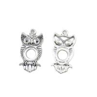 Zink Alloy Animal Hängen, Owl, antik silver pläterad, DIY, nickel, bly och kadmium gratis, 14x27x2.20mm, Ca 100PC/Bag, Säljs av Bag