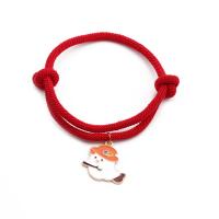 Bracelet de vacances de Noël, cordon de polyester, avec alliage de zinc, Placage de couleur d'or, Conception de Noël & styles différents pour le choix & pour femme & émail & avec strass, Longueur 14-26 cm, Vendu par PC