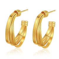 Brass Stud Earring 18K gold plated fashion jewelry & for woman golden nickel lead & cadmium free Sold By Pair