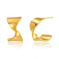 Brass Stud Earring 18K gold plated fashion jewelry & for woman golden nickel lead & cadmium free Sold By Pair