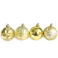 PVC Kunststoff Weihnachtsbaum-Dekoration, rund, plattiert, Weihnachtsschmuck, keine, 60mm, 24PCs/Box, verkauft von Box