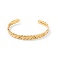 304 Edelstahl Armreif, Modeschmuck & für Frau, goldfarben, 7.64mm, verkauft von PC