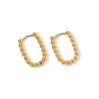 Stainless Steel Hoop Earring 304 Stainless Steel Vacuum Ion Plating fashion jewelry & for woman golden Sold By Pair