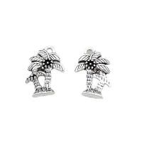 Zink-Aluminium-Anhänger, Zinklegierung, Palm Tree, antik silberfarben plattiert, unisex, frei von Nickel, Blei & Kadmium, 13x18x3.50mm, ca. 100PCs/Tasche, verkauft von Tasche