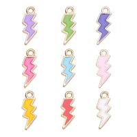 Emaille hangers met zink legering, Zinc Alloy, Lightning Symbol, gold plated, uniseks & glazuur, meer kleuren voor de keuze, nikkel, lood en cadmium vrij, 7x20mm, Ca 100pC's/Bag, Verkocht door Bag