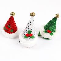 Kerst Haar Clip, Pluche, met Zinc Alloy, Hoed van Kerstmis, Kerst sieraden, meer kleuren voor de keuze, 65x105mm, Verkocht door PC