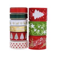 Nastri di Natale, poliestere, nove pezzi & Design natalizio & DIY, colori misti, 9Bobine/lotto, Venduto da lotto