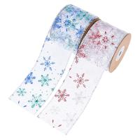 Rubans de Noël, Fibre de polyester, Conception de Noël & DIY, plus de couleurs à choisir, 63mm, 10couryard/bobine, Vendu par bobine