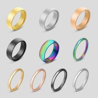 Titanium Steel Finger Ring Donut Vacuum Ion Plating fashion jewelry & Unisex US Ring Sold By PC