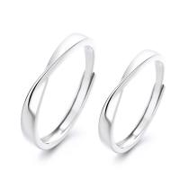 Couple Finger Rings 925 Sterling Silver polished Adjustable original color Sold By PC