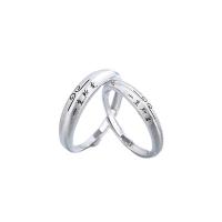 Couple Finger Rings 925 Sterling Silver polished Adjustable original color Sold By PC