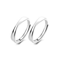 Couple Finger Rings 925 Sterling Silver polished Adjustable original color Sold By PC