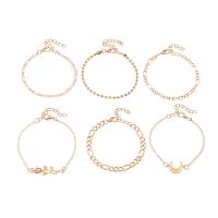 Zinc Alloy Armband-Set, gold plated, 6 stuks & voor vrouw, nikkel, lood en cadmium vrij, Lengte Ca 6.7-7.7 inch, Verkocht door Stel