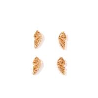 aleación de zinc Stud aretes, Mariposa, chapado en color dorado, 4 piezas & para mujer & hueco, libre de níquel, plomo & cadmio, 6x15mm, Vendido por Set