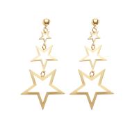 Zinc Alloy Drop Earrings Star plated for woman & hollow Sold By Pair