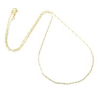 Mässing Chain Necklace, guldfärg pläterade, Unisex, Längd Ca 17.7 inch, 10PC/Lot, Säljs av Lot