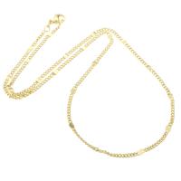 Mässing Chain Necklace, guldfärg pläterade, Unisex, Längd Ca 17.5 inch, 10PC/Lot, Säljs av Lot