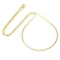 Mässing Chain Necklace, guldfärg pläterade, Unisex, Längd Ca 17.5 inch, 10PC/Lot, Säljs av Lot