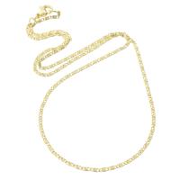 Mässing Chain Necklace, guldfärg pläterade, Unisex, Längd Ca 17.8 inch, 10PC/Lot, Säljs av Lot