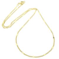 Collana catena in ottone, placcato color oro, unisex, Lunghezza Appross. 17.5 pollice, 10PC/lotto, Venduto da lotto