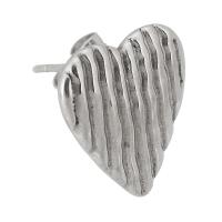 Stainless Steel Stud Øreringe, 316 Stainless Steel, Heart, mode smykker & for kvinde, oprindelige farve, 15x15x1mm, Solgt af PC