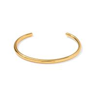 304 nehrđajućeg čelika Pljuska Bangle, modni nakit & za žene, zlatan, 3.87mm, Prodano By PC