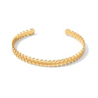 304 Edelstahl Armreif, Modeschmuck & für Frau, goldfarben, 5.82mm, verkauft von PC